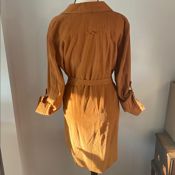 Lucky brand fine corduroy dress size medium pockets tie waist - Picture 7 of 11